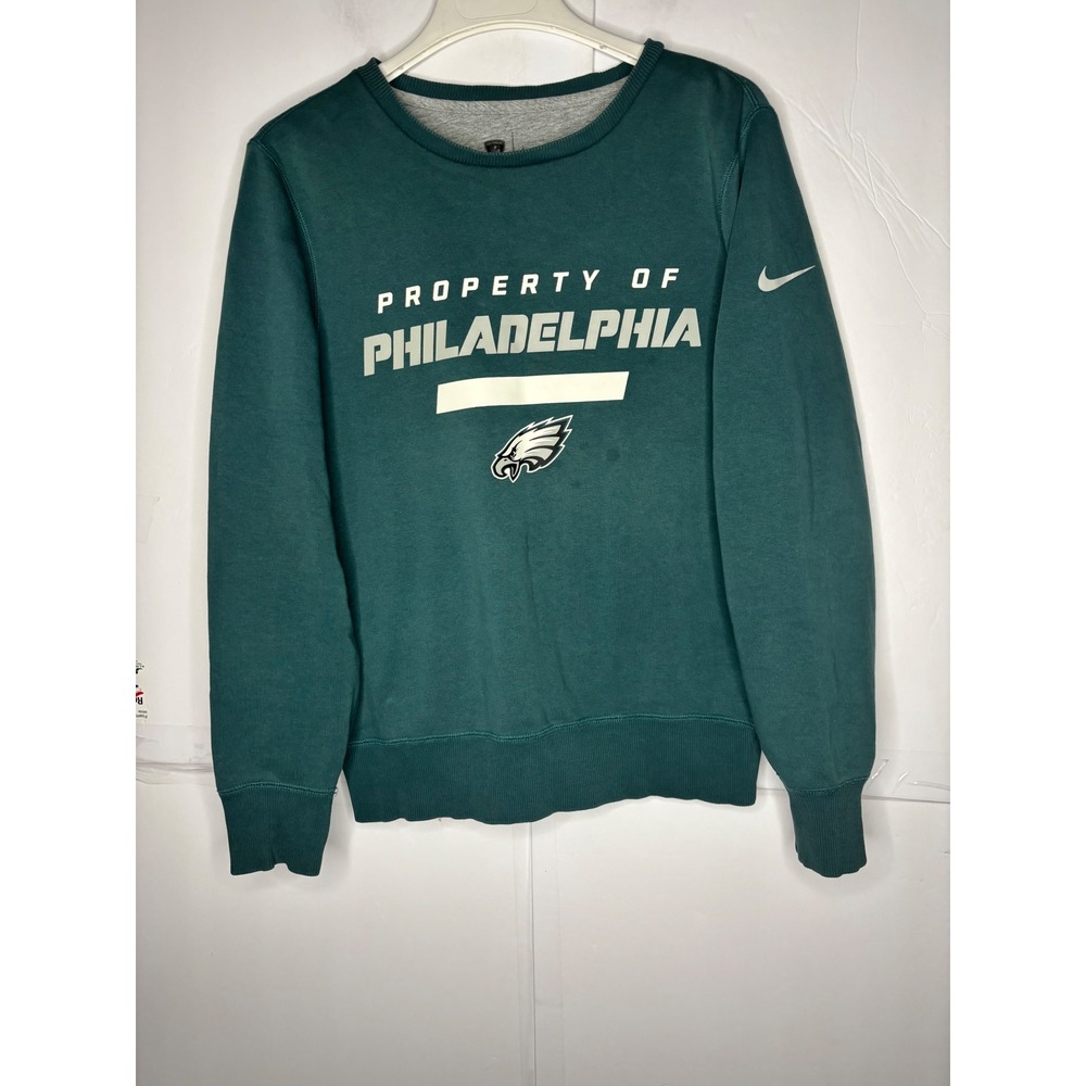 Nike Philadelphia Eagles NFL Sweatshirt Mens Green Pullover Crew Neck Size M